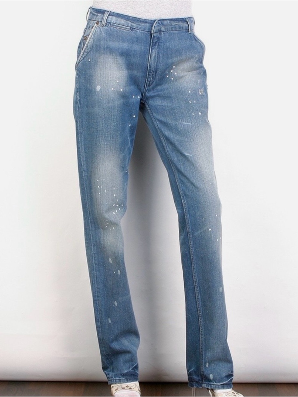 Blue Blood Y2K Denim Boyfriend Trouser Jeans Co*k Rocked Raw Hem Distressed W30